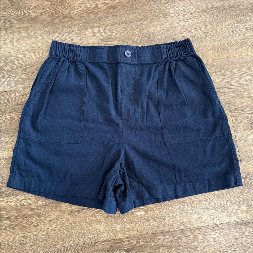 LOFT Outlet Navy Blue Linen Shorts
